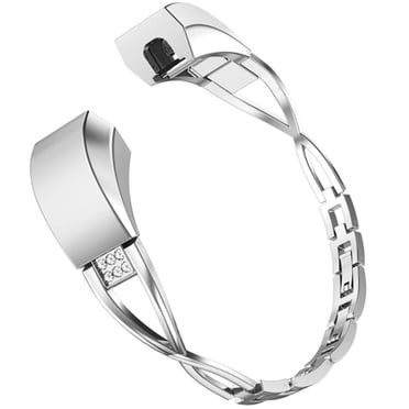 XZNGL Orthèse de Poignet Adaptée, Bracelet de Remplacement Métallisé Percé, Bracelet pour Fitbit Alta