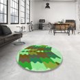 thumbnail image 4 of Ahgly Company Tapis d'Intérieur Lavable en Machine Carré Vert Fougère Transitionnel, 4 Pieds Carré, 4 of 7