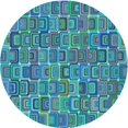thumbnail image 1 of Ahgly Tapis Rond Lavable en Machine Intérieur Transitionnel Turquoise Foncé Vert, 3 Pieds Rond, 1 of 7
