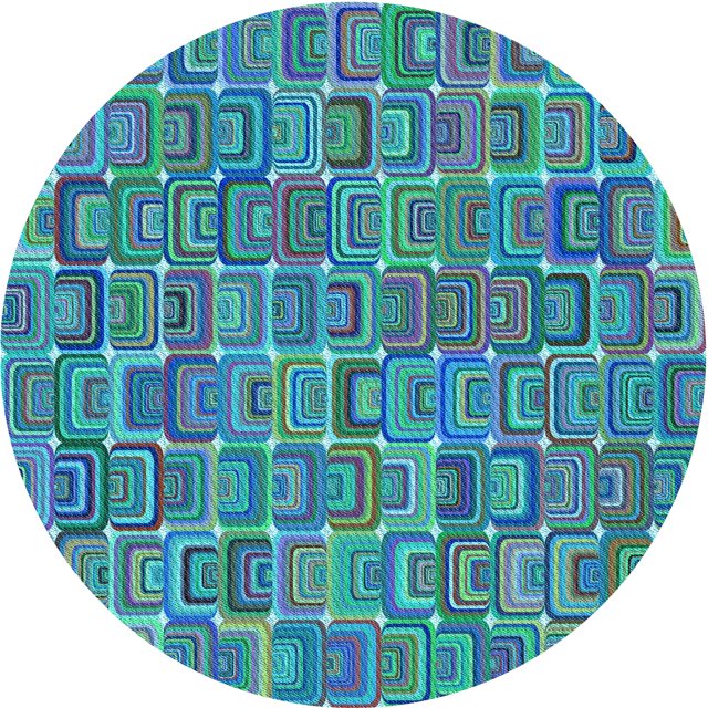 Ahgly Tapis Rond Lavable en Machine Intérieur Transitionnel Turquoise Foncé Vert, 3 Pieds Rond