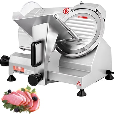VEVOR Trancheuse Commerciale pour Viande, Trancheuse Électrique de Charcuterie 200 W, Trancheuse pour Viande 350-400 Tr/min avec Lame en Acier au Carbone de 8 Pouces, 0 - 0,47 Po