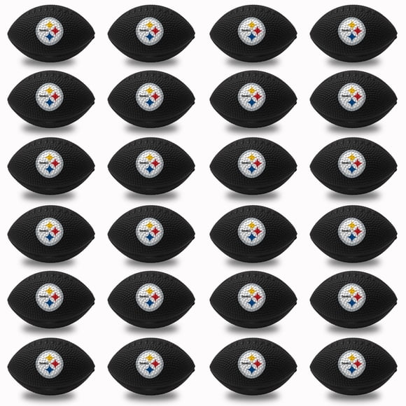 Franklin Sports NFL Pittsburgh Steelers Stress Balls - Bulk NFL Football Party 24 Pack - Squishy Stress Ball for Adults & Kids - 83MM