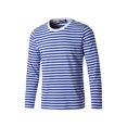 thumbnail image 1 of INSPIRE CHIC T-Shirt pour Homme à Rayures Col Rond Manches Longues Chandail Haut 38 Bleu et Blanc, 1 of 8