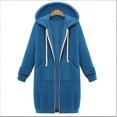 thumbnail image 2 of Veste à Capuche Longue en Polaire à Fermeture Éclair pour Femmes Grande Taille, 2 of 5