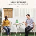 thumbnail image 4 of Outsunny 3 Pieces Wicker Patio Furniture w/ Soft Cushions, Glass Table, 4 of 10