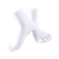 thumbnail image 3 of Maytalsory Cozy Five Toe Socks Breathable Cotton High Crew Socks Athletic Solid Socks White 1Set, 3 of 5