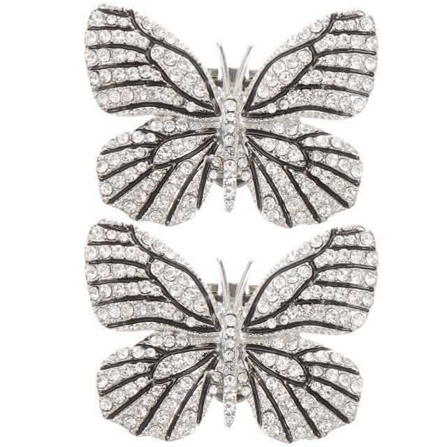 icolorfuled 1 Pair Bride Shoe Clips Butterfly Shoe Decorations Wedding Rhinestone Shoe Clips