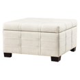 thumbnail image 4 of Detour Strap Square Storage Ottoman in Linen White Fabric, 4 of 8