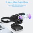 thumbnail image 2 of Webcam, USB Webcam with Microphone, 1080P HD Video Webcam, Streaming Computer Web Camera , for PC Laptop Desktop Video Calling, 2 of 7