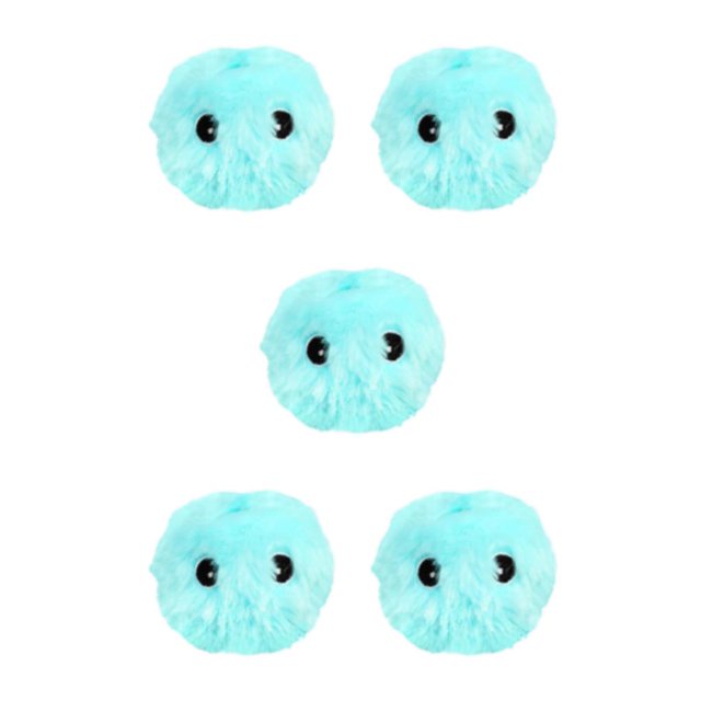 Decodeary Cat Toys Balls Interactive Plush Toy For Interactive Playtime Safe And Non-toxic Cat Interactive Toy blue 5Set
