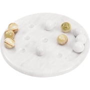 Radicaln Tic Tac Toe 10" White & Green Handmad Marble Strategy Game & Family Board Games for Adults