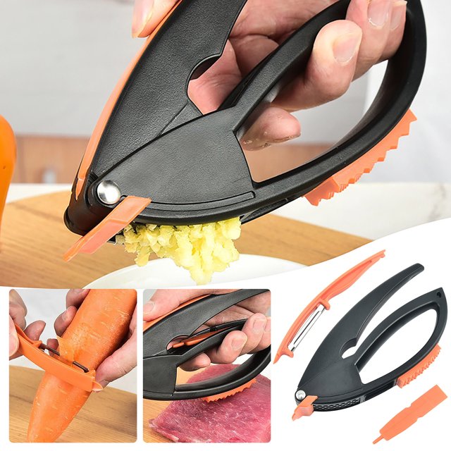 Oleegame 1PC Garlic Press Fruit Peeler Hammer Meat Machine Multifunction Kitchen Tool Crusher Manual Garlic Press Kitchen Gadgets