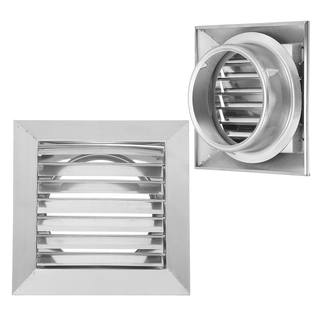 Unique Bargains Grille d'Aération de Sécheuse de 5 Pouces, Grille d'Aération de Sortie Murale Extérieure en Acier Inoxydable, à Persiennes avec Rabat