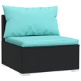 thumbnail image 2 of vidaXL 9 Piece Garden Lounge Set with Cushions Poly Rattan Black, 2 of 4