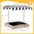 thumbnail image 3 of Outsunny Bac à Sable Couvert avec Couvercle et Auvent Ajustable pour Enfants, Naturel, 3 of 9