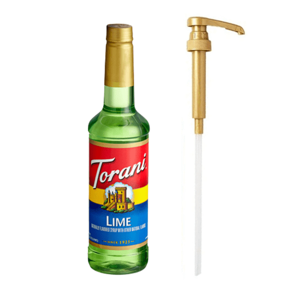 Torani Lime Flavoring Syrup Plastic 750 mL Bonus Squeeze Pump – Premium Crisp Zesty Lime Barista & Mixology Syrup, Pure Cane Sugar Formula, Shatterproof PET Bottle