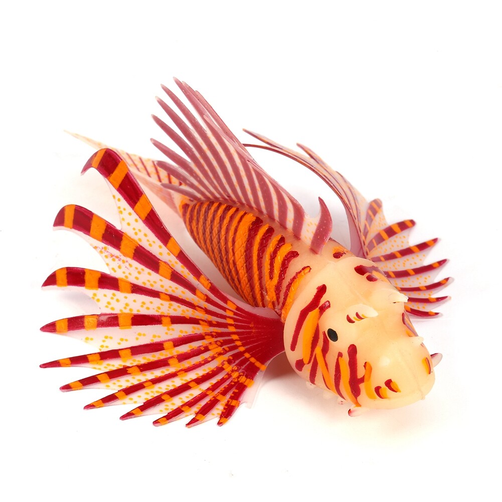3D Artificial Silicone Fish Tank Decorations,  Brown Fluorescence Fish Aquarium Ornaments, 11.5x7.5x3cm Animals Pets for Fish Tank Aquarium