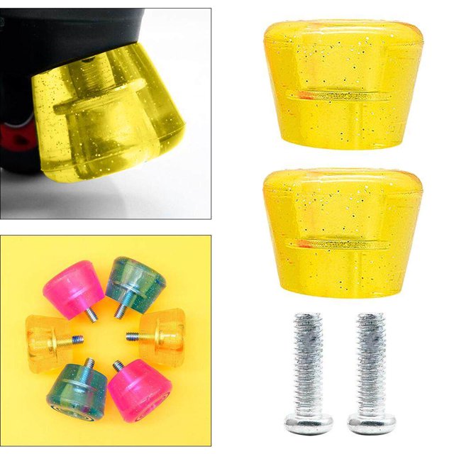VONKY 2x Inline Skates Roller Brakes Block Non-Slip Safety Stopper Yellow