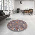 thumbnail image 3 of Ahgly Company Indoor Square Abstract Rosy Purple Oriental Area Rugs, 7' Square, 3 of 6