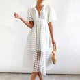 thumbnail image 2 of Ketyyh-chn99 Robes pour Femmes Grande Taille Robe Maxi Décontractée Robes T-shirt à Manches Longues Robe Bohème de Plage Blanc,TG, 2 of 5