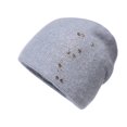 thumbnail image 2 of Women Hat Sequins Rhinestone Decoration Shiny Solid Color Brimless Autumn Winter Coldproof Knitting Beanie Hat Streetwear, 2 of 8