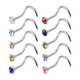 thumbnail image 1 of 10 Vis Courbées pour Nez et Corps de Bijou - Multicolore 2,0 mm, 1 of 5