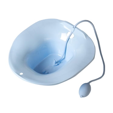 lionlar Baosity Foldable Sitz Bath Toilet Seat with Flusher Commode Chair for Perineal Blue