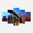 thumbnail image 2 of Manhattan City with Bridge under Blue Sky - Cityscape Canvas Print, 2 of 3