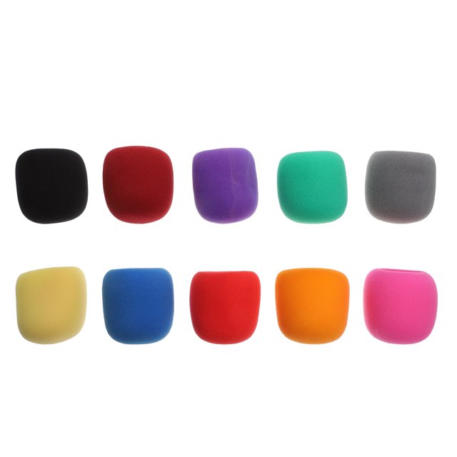 10 Pcs Housses de Microphone Colorées en Éponge, Housses de Protection pour Microphone (Couleur Assortie)