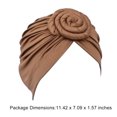 thumbnail image 5 of Lot de 1 Disque Concentrique Turban Africain Pré-Noué Léger Mode Couvre-Chefs pour Femmes Café, 5 of 5