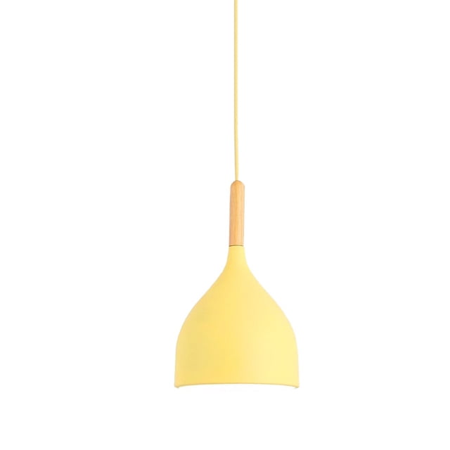 Minimalism Wood Metal Pendant Light, Nordic Style Colorful Pendant Lamp, Modern Farmhouse Pendant Lighting, Pendant Light Fixture for Over Kitchen Island Dining Room Table Entrance
