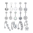 thumbnail image 2 of 14pcs 14G Belly Button Rings Stainless Steel 10mm Kit for Teen Girls, 2 of 7