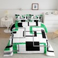 thumbnail image 2 of YST Blue and White Striped Bed in A Bag,Geometric 7 Pcs Comforter Set for Adult,Mid Century Bedding Sets,Printed Sequins Reversible Bed Sets with Sheet Set,Full, 2 of 5