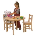 thumbnail image 3 of Ensemble de Salle à Manger Rond en Bois Dur avec Table et 2 Chaises, 3 of 3