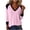 Pink1, variant on Jalioing Women's V Neck T Shirt Color Block Long Sleeve Trendy Shirt Casual Loose Pullover Tees Clothes