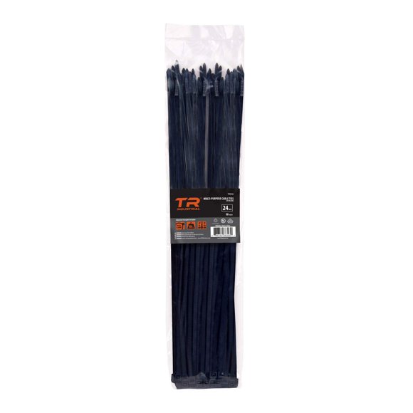 TR Industrial Multi-Purpose UV Resistant Black Cable Ties, 24 inches, 100 Pack