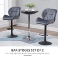 thumbnail image 4 of HOMCOM Tabouret de Bar Ensemble de 2 Chaises de Comptoir en Tissu à Hauteur Réglable Gris, 4 of 10
