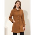 thumbnail image 2 of INSPIRE CHIC Manteau Caban Trench d'Hiver pour Femme à Col Peter Pan Brun P, 2 of 6