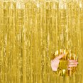thumbnail image 2 of tredstone Photo Backdrop Streamers Decorations 0pcs Tinsel Curtain Backdrop Gold For Birthday Party Party Decorations Gold 6.5ft 1Set, 2 of 6