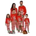 thumbnail image 1 of Wangscanis Family Matching Christmas Pajamas, Cartoon Tops with Stripe Pants Suit, 1 of 9