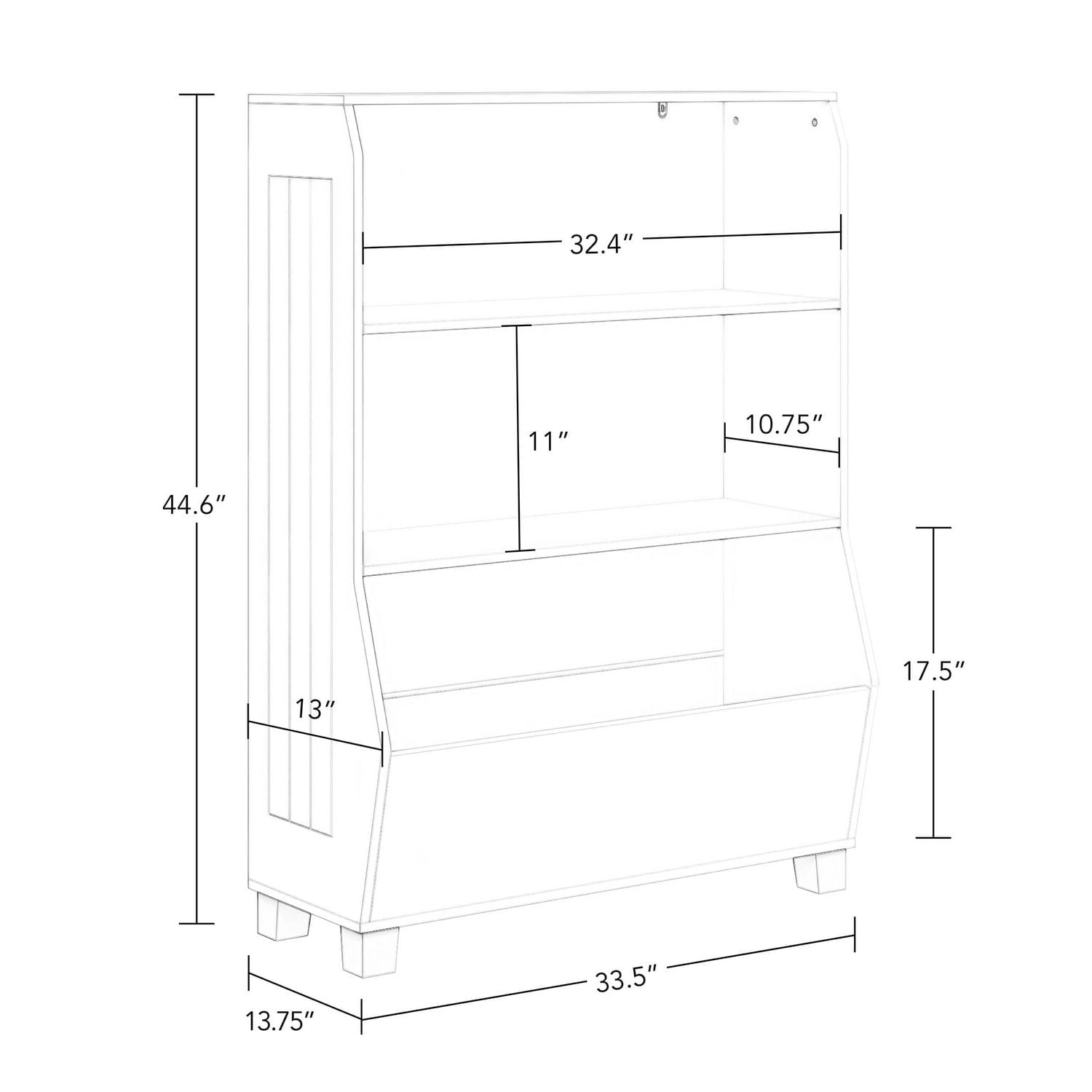 Bibliothèque pour enfants de 23 po avec unité de rangement pour jouets