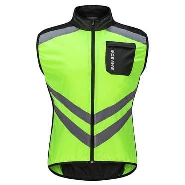 Men Cycling Vest Foldable Quick Dry Breathable Reflective Sports Safety Bike Vest for Riding Running Jogging Hiking