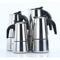 thumbnail image 4 of Ensemble de Cafetière en Acier Inoxydable de Style Européen avec Casseroles Espresso et Moka, Cuisinière Électrique 110 V, Capacité de 9 Tasses – Résistant à la Rouille, Design Compact pour la Maison, Facile à Nettoyer et Polyvalent pour le Chauffage du Lait, 4 of 5