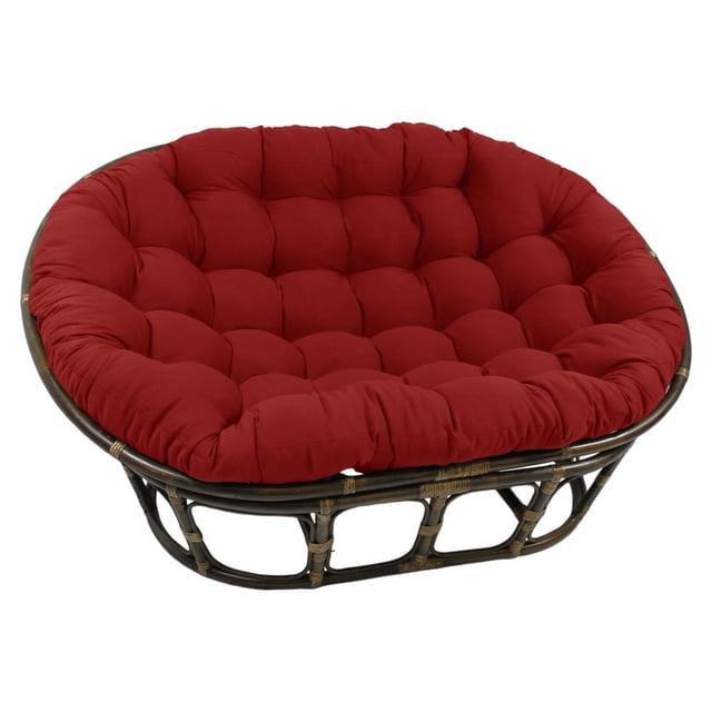 Fauteuil Papasan Double en Rotin avec Coussin en Sergé