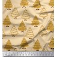 thumbnail image 1 of Soimoi Crepe Silk Fabric Christmas Tree Block Print Fabric by The Yard 42 Inch Wide, 1 of 3