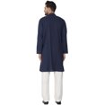 thumbnail image 2 of SKAVIJ Ensemble Pyjama Kurta pour Homme en Coton à Manches Longues Robe de Soirée de Yoga Blue L, 2 of 6