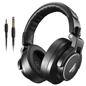 MAONO Studio Mélange de moniteurs DJ Casques, 50mm Conducteur Professional Over Ear Casque filaire avec 3.5mm à 6.35mm Jack pour guitare AMP, Piano, musique Pro