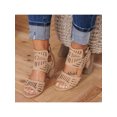 thumbnail image 1 of LUXUR Sandales Habillées pour Femmes à Talon Bloc Bas, Mode pour Dames, à Boucle, Kaki 10, 1 of 6
