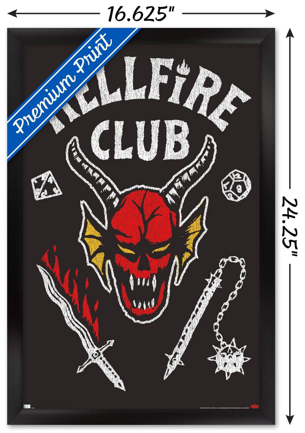 Netflix Stranger Things: Season 4 - Hellfire Club Wall Poster, 14.725" x 22.375" Framed