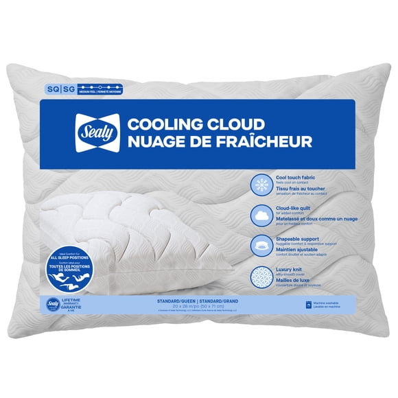 Sealy Oreiller Nuage de lit rafraîchissant, S/Q - fraîcheur au toucher